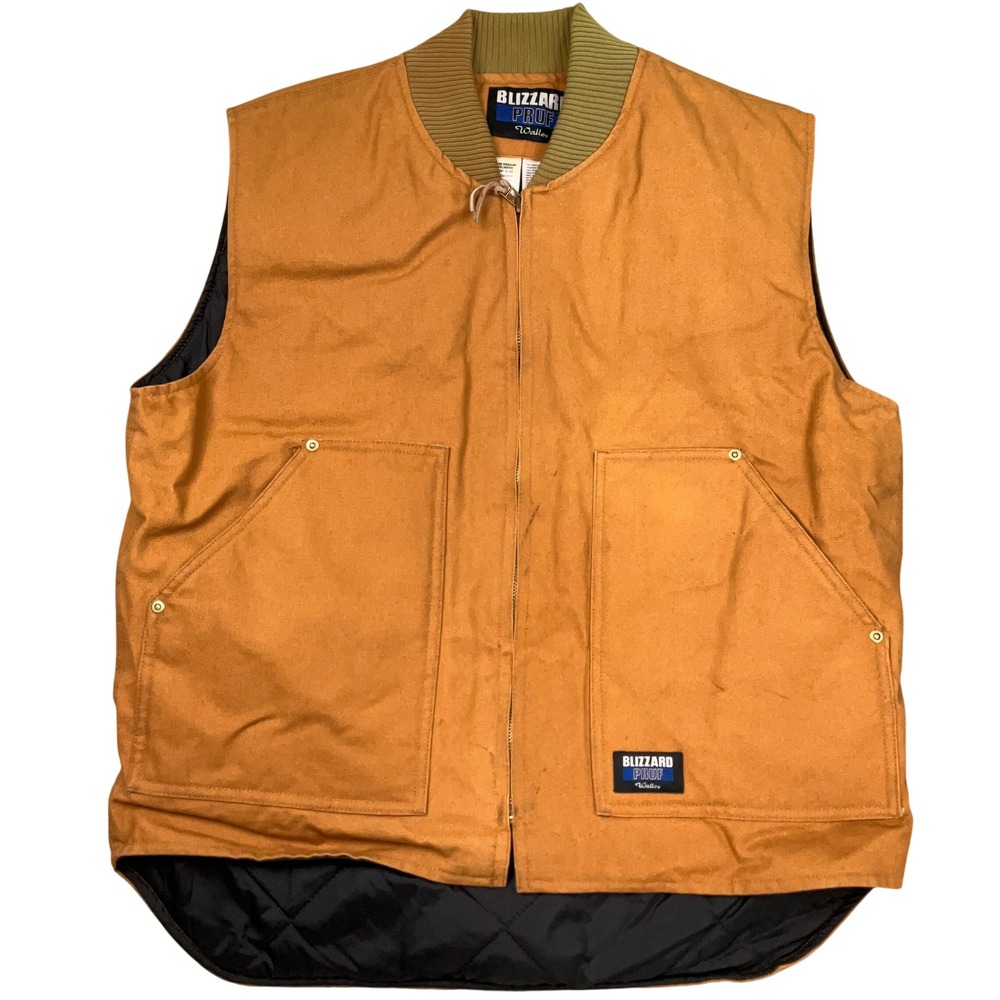 Walls Blizzard Pruf Vest Mens L Brown Duck Canvas Gorpcore Chore Work Outdoor